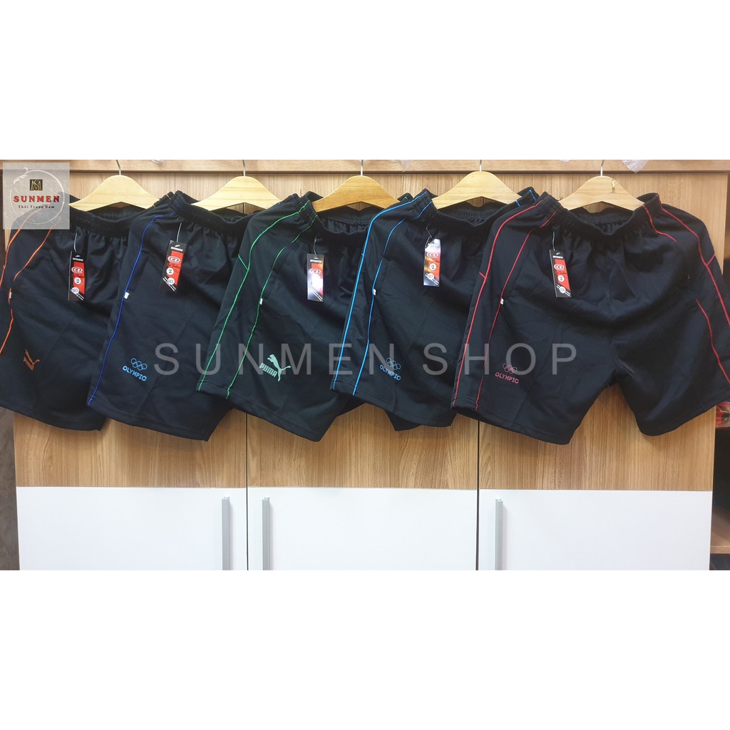 [HCM]Quần Đùi Nam Thể Thao 3 Kẻ Sọc From Rộng Vải Cực Mát Có Khóa Túi SUNMEN Size Từ 45 - 85kg