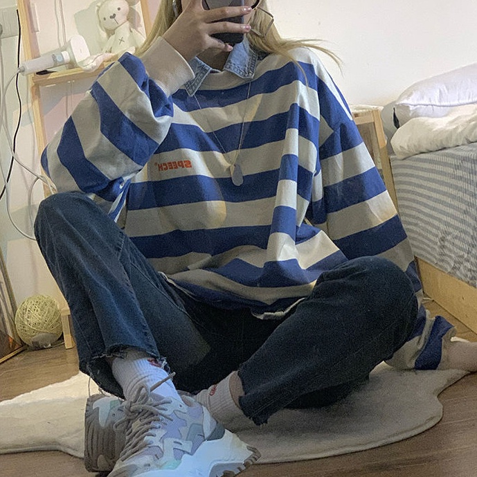 Quần jean nữ SUXI dáng dài ống suông cạp cao thời trang Hàn Quốc