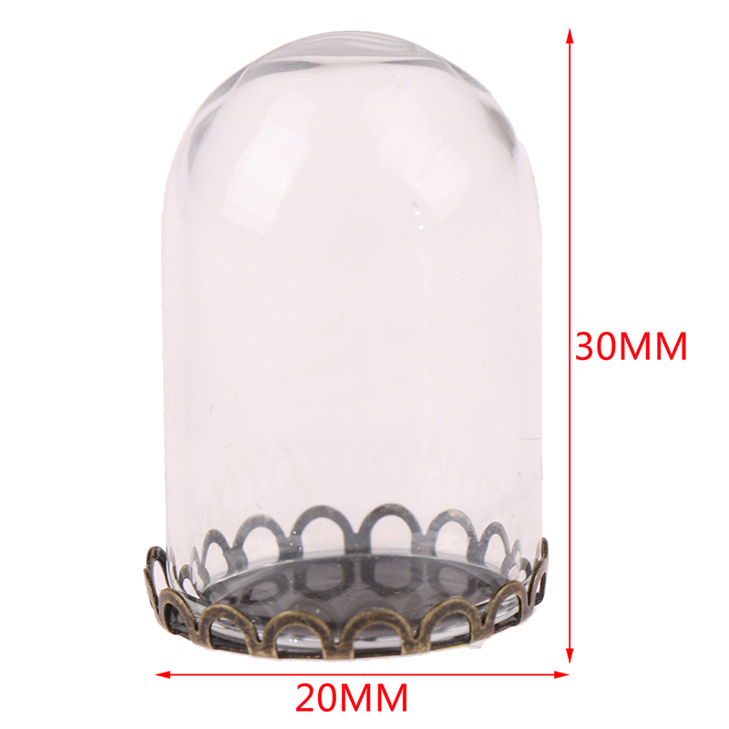 1/12 Dollhouse Miniature Decor Glass Dome Display With 2cm metal Base