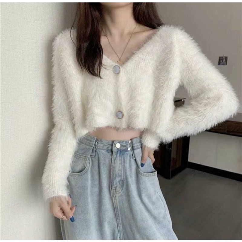 BÁN SỈ ÁO LEN CADIGAN LÔNG 2 CÚC