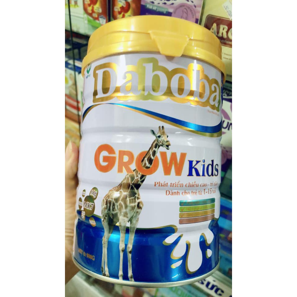 Sữa tăng chiều cao Daboba Grow Kids 900g Phát Triển Chiều Cao Tối Ưu Cho Trẻ Từ 1 tuổi
