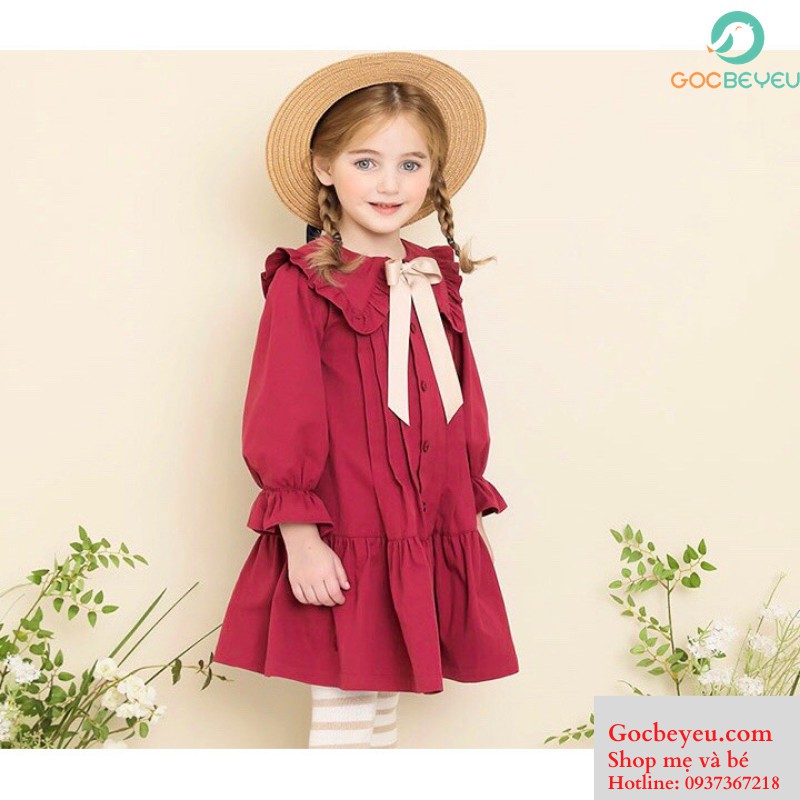 Đầm màu đỏ cao cấp cho bé gái 3 đến 12 tuổi