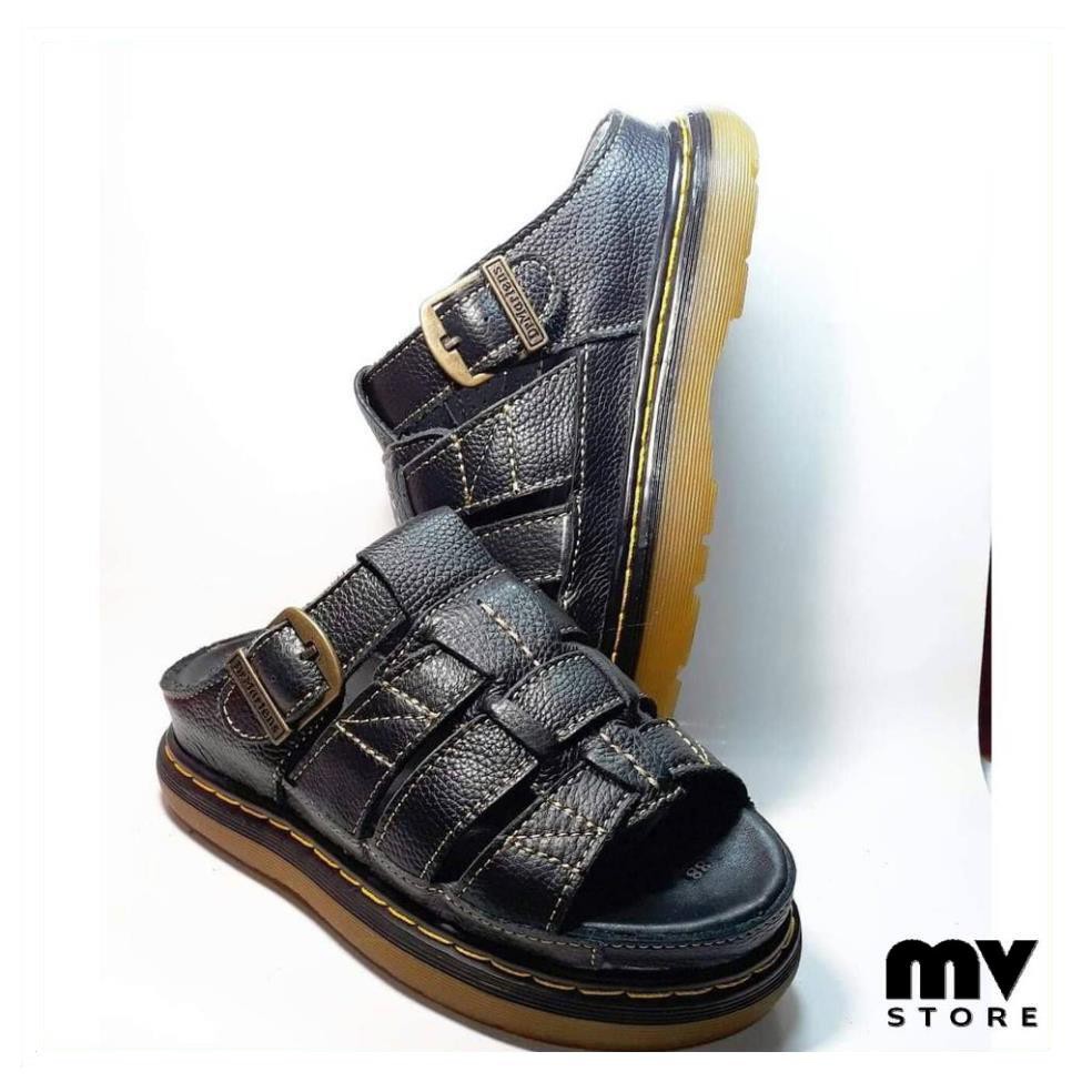 Dép Doctor - Dép Nam quai ngang Doctor Dr Martens da bò cao cấp hàng VNSX  - Mã D2