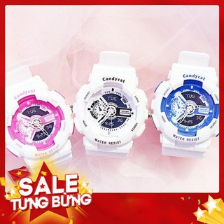 Đồng hồ kim giả điện tử màu trắng đồng hồ nam nữ 3 màu cao cấp - Hàng nhập khẩu