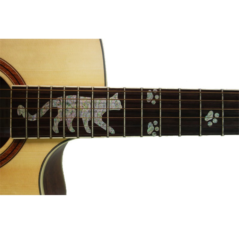 Dán khảm trang trí cần đàn guitar hình con mèo MS5