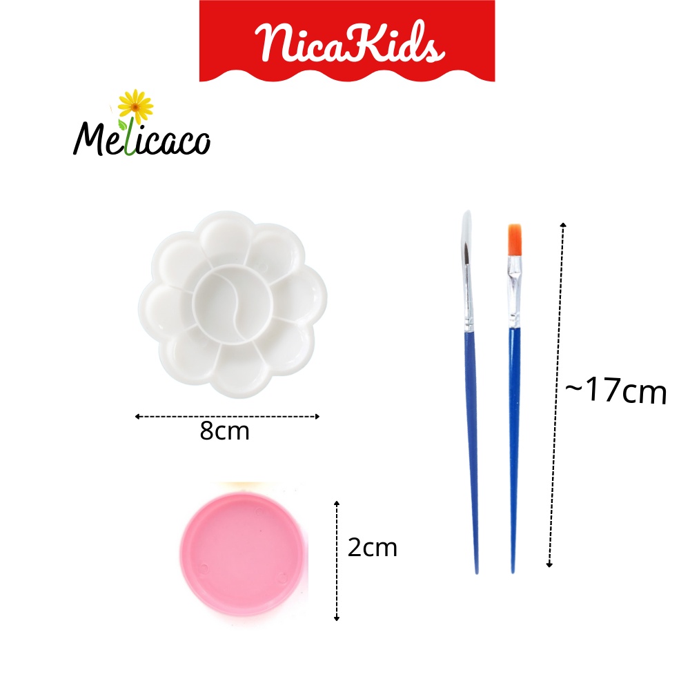 Bộ 12 màu nước 3ml kèm 2 cọ vẽ, khay pha màu cho bé thỏa sức sáng tạo
