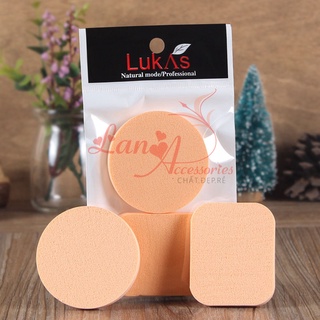 Bông dặm phấn khô và phấn nước set 2 mút dặm phấn LA-BDP02 hình tròn và hình chữ nhật