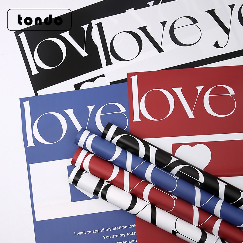 Giấy Hoạ Tiết Love You Khổ 58 x 58 CM Tập 20 Tờ