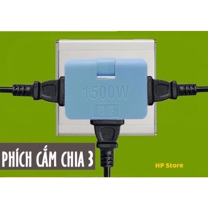 Ổ cắm điện gấp gọn chuyển đổi (3 đầu)