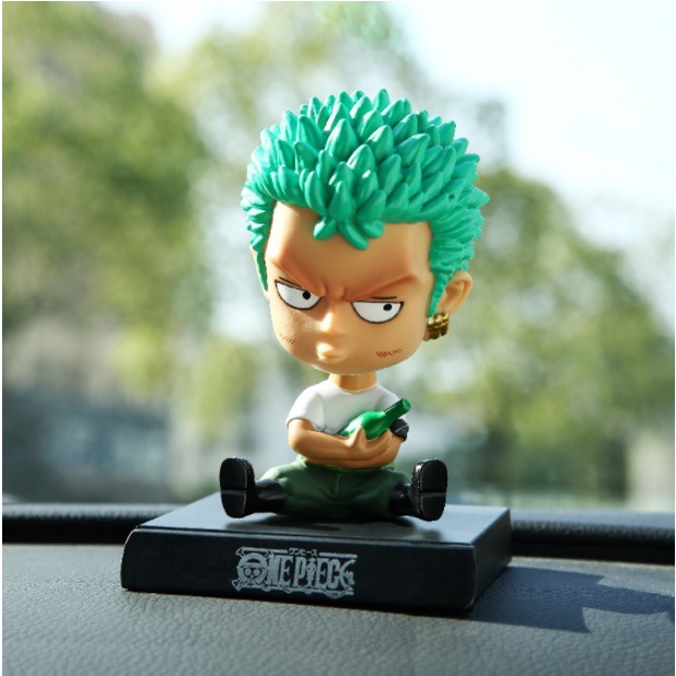 Mô hình One Piece Luffy, Zoro, Sanji, Chopper Lắc Đầu, Kê Điện Thoại, Trang Trí Decor Ô tô, Góc Học Tập - Tượng Figure