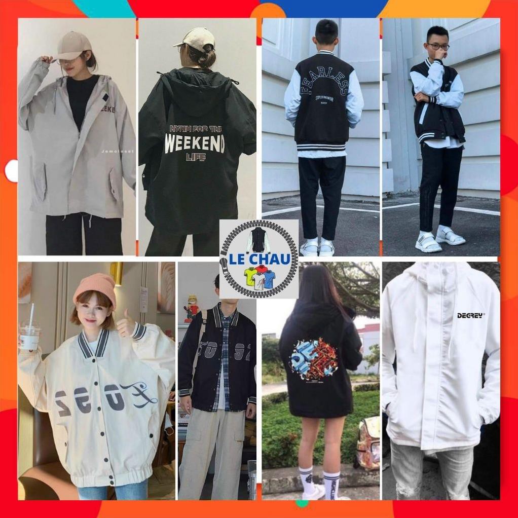 Áo khoác dù nam,nữ unisex form rộng bomber phong cách bóng chày AKDHH03 street style chất vài nylon 2 lớp bền,đẹp