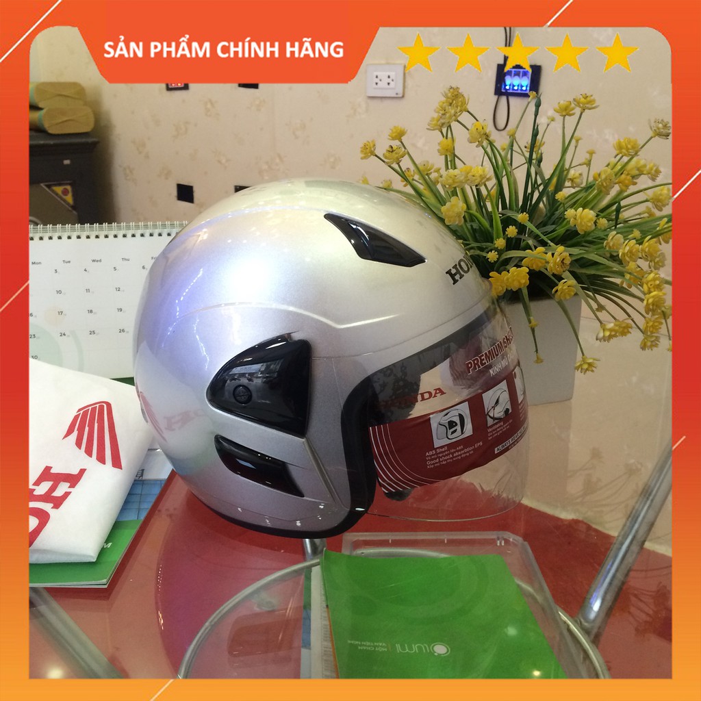 Mũ bảo hiểm 3/4 màu Bạc chính hãng bảo hành 6 tháng