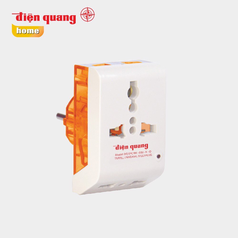 Ổ cắm, phích cắm Điện Quang 3 lỗ  đa năng phù hợp mọi phích cắm, chuyển 3 chân sang 2 chân - Cao Minh Shop