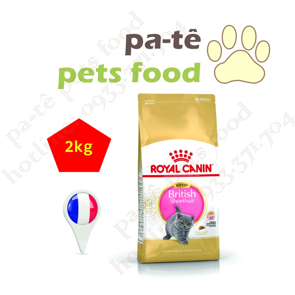 Hạt thức ăn cho mèo - Royal canin british shorthair kitten 2kg - Xuất xứ Pháp - HÀNG CHÍNH HÃNG