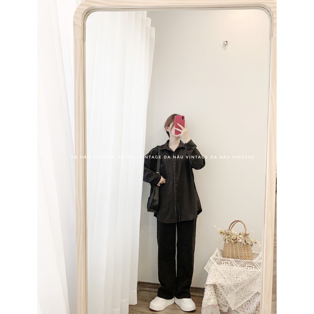 áo sơmi form rộng hot trend 2 màu đen, trắng (ảnh thật/hàng sẵn) | BigBuy360 - bigbuy360.vn