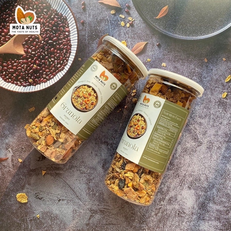Ngũ cốc ăn sáng Gra.nola nhập khẩu siêu hạt hộp 500g Xiaomimi D2.023