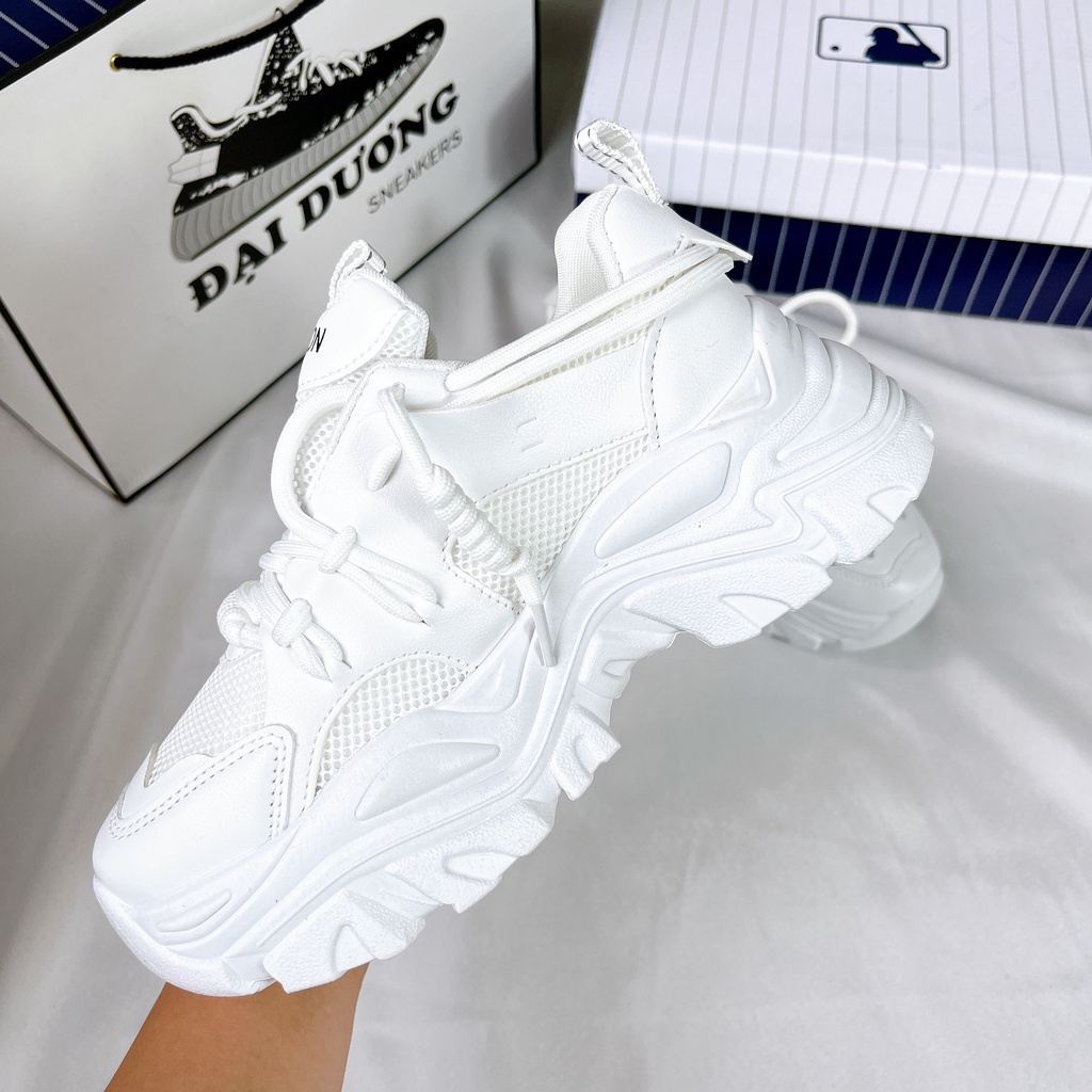 Giày nữ độn đế giày thể thao Fashion đế độn 7cm  siêu đẹp bản 2 dây hót nhất năm 2022 có 2 màu trắng đen full box