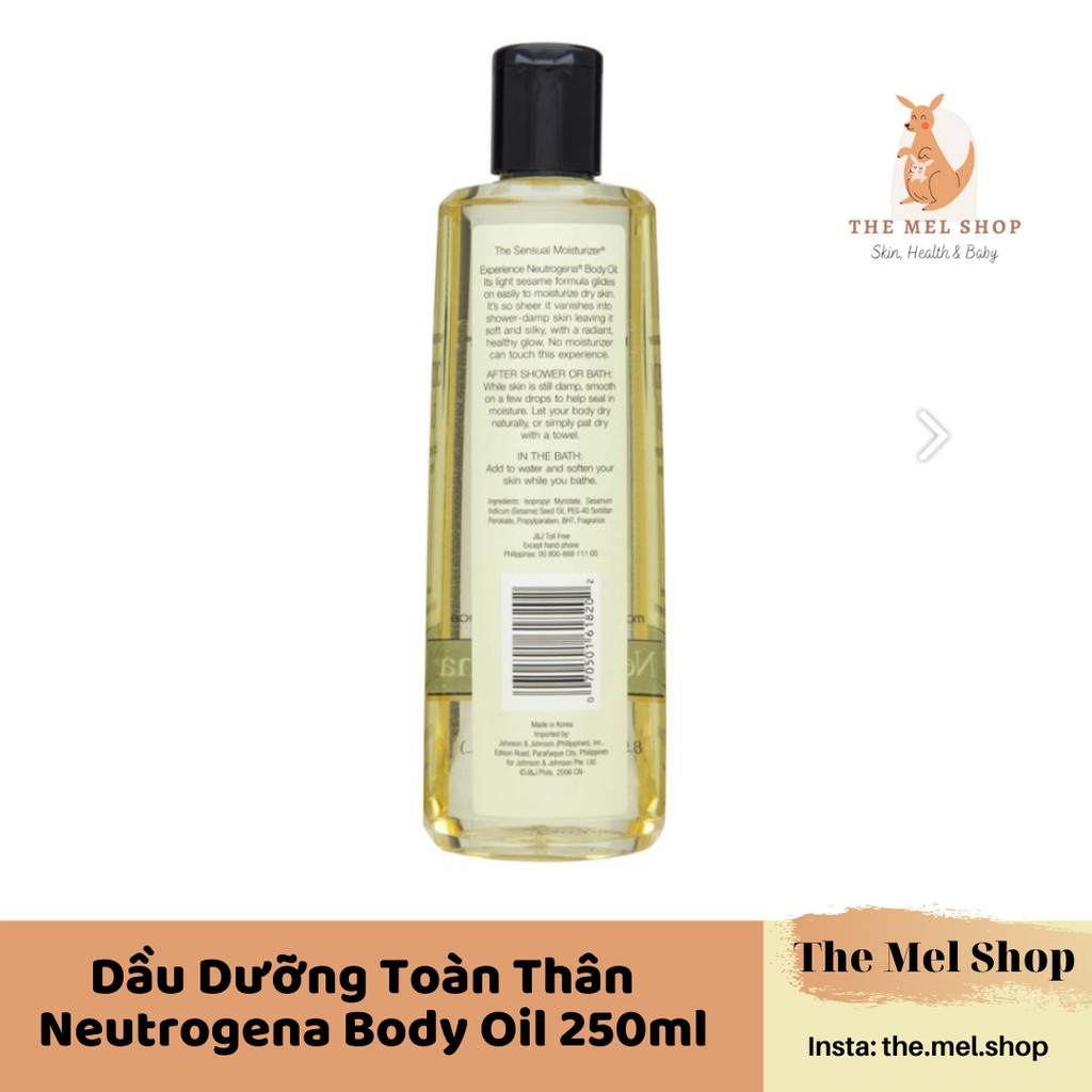 Tinh dầu dưỡng da toàn thân Neutrogena Body Oil Light Sesame Formula (Bill Úc) | BigBuy360 - bigbuy360.vn