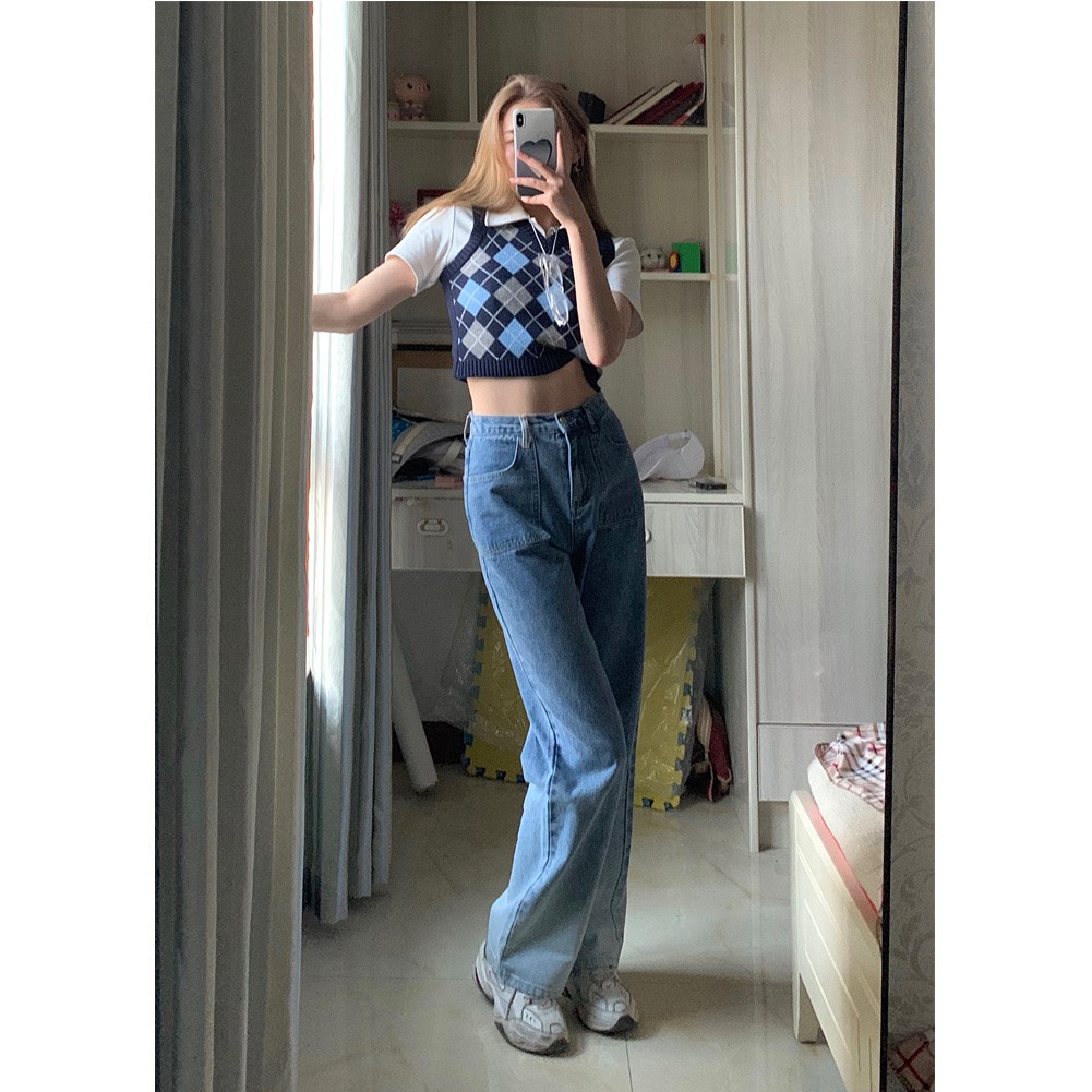 korean style diamond knitted vest