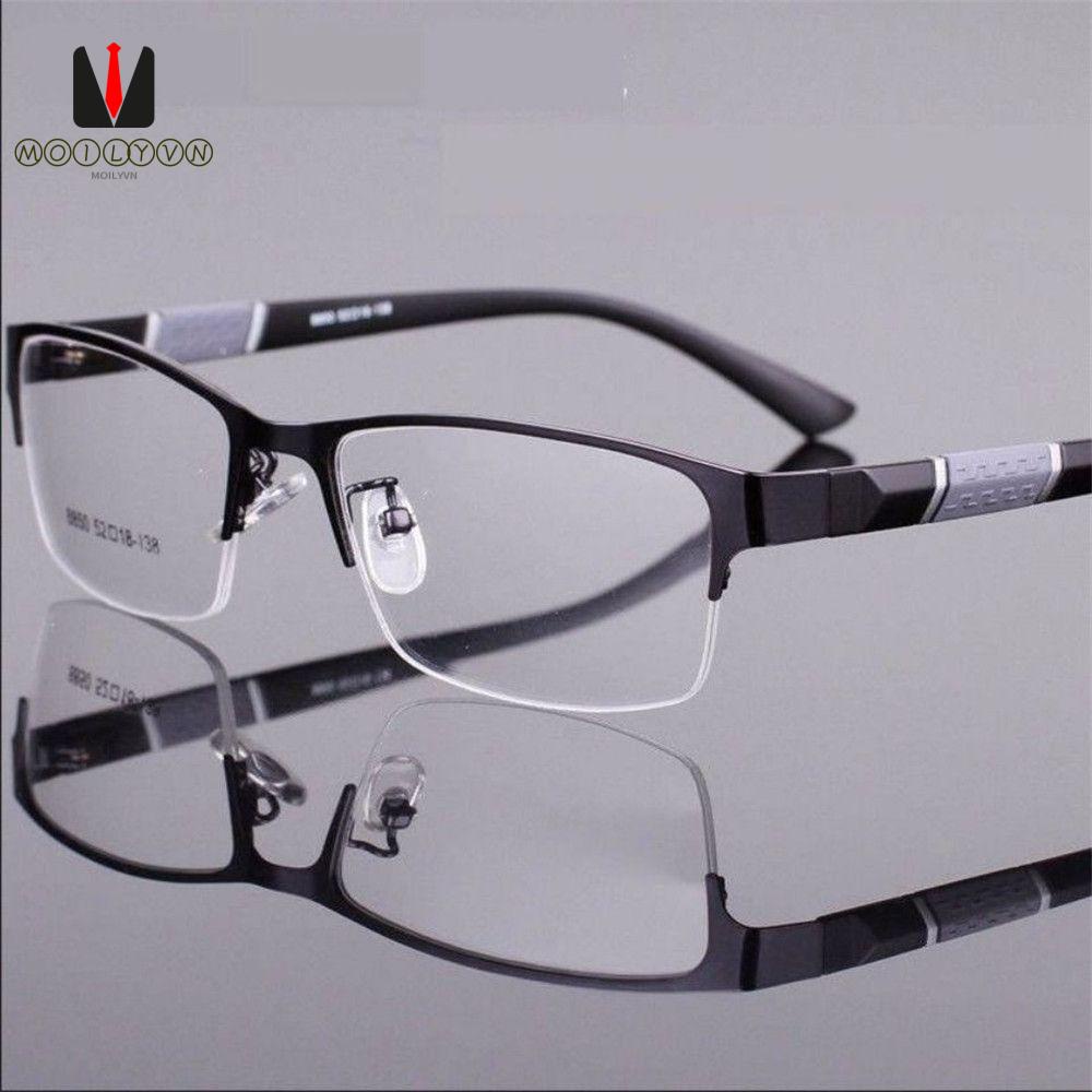 MOILY Office Business Reading Glasses Simple Anti-Blue Light Ultra Light Glasses Men Fashion Half Frame Classic Vintage Eye Protection/Multicolor