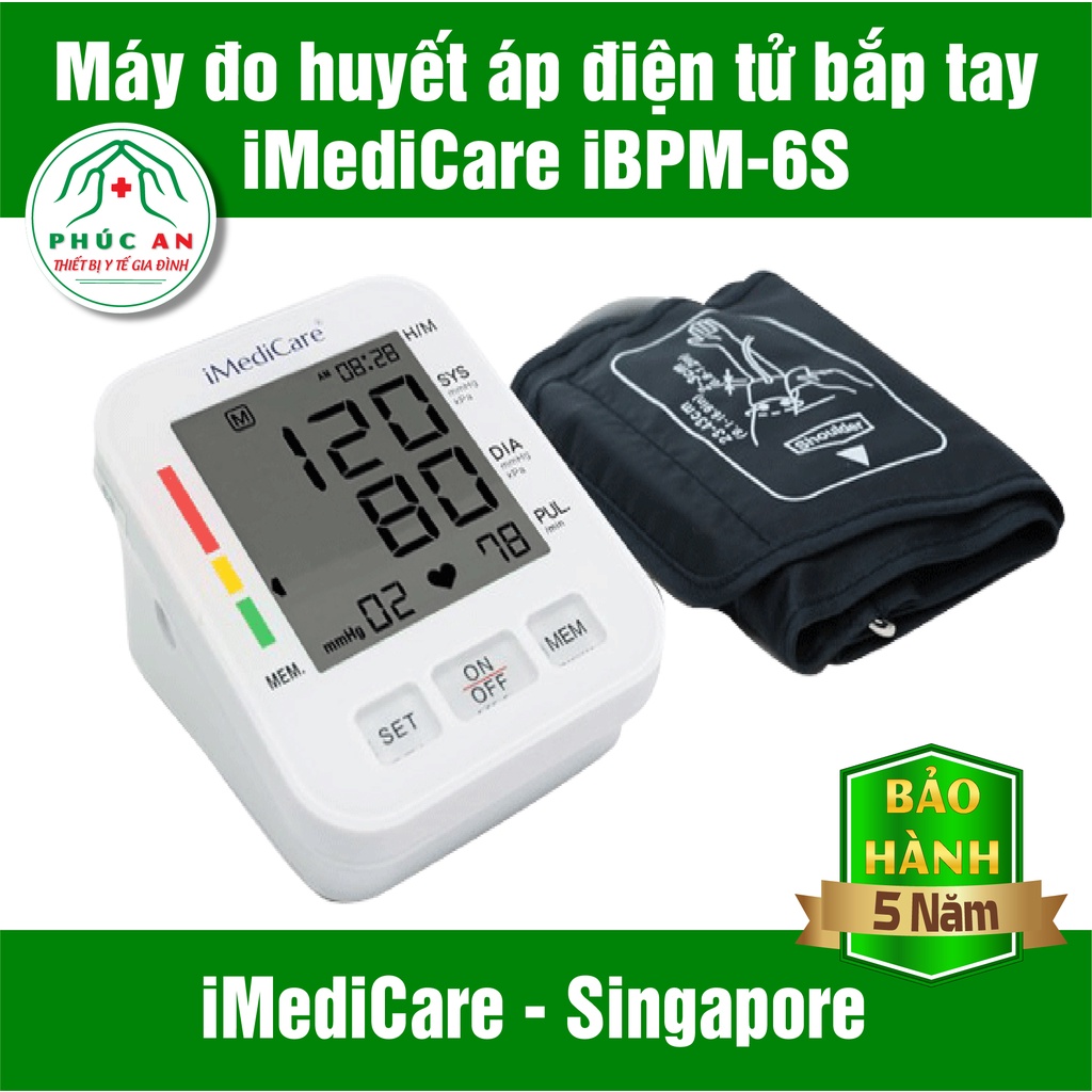 Máy đo huyết áp điện tử bắp tay iMediCare iBPM-6S Singapore, iBPM-6P