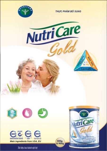 Sữa Nutricare Gold lon 900g dinh dưỡng cho người lớn tuổi.date 2023