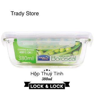 Hộp thủy tinh lock and lock 380ml chống tràn dùng được trong lò vi sóng.