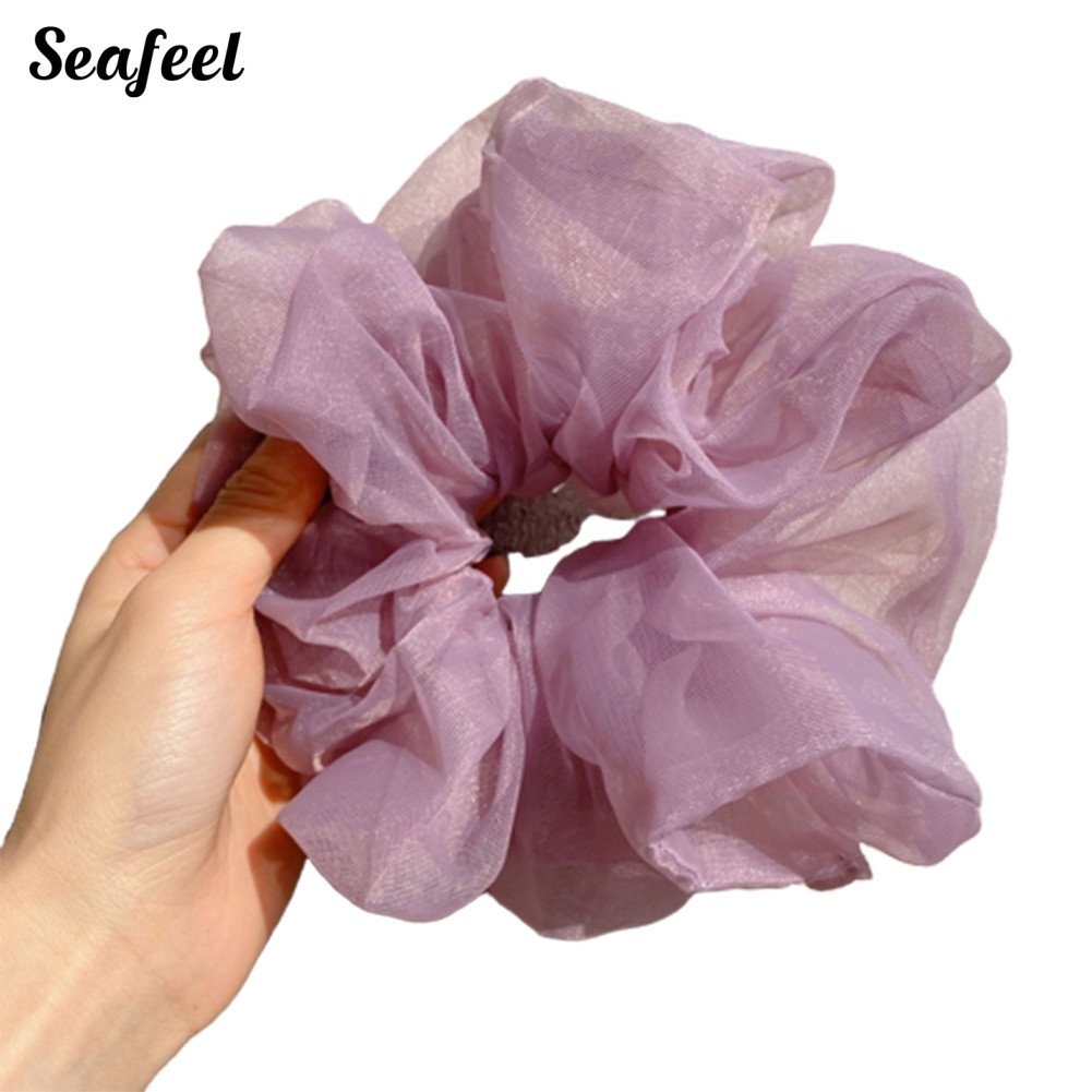 Dây Buộc Tóc Co Giãn Màu Trơn Cho Nữ