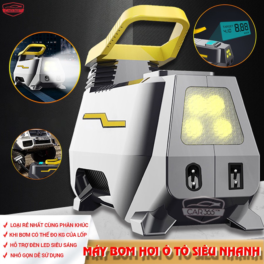 Máy bơm hơi ô tô điện tử thông minh tự ngắt cao cấp CAR365VN có màn hình hiển thị - BẢO HÀNH 12 THÁNG - CAR32