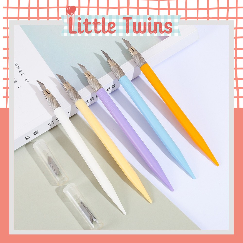 Dao cắt băng dính washi tape nhỏ gọn set gồm dao kèm 12 lưỡi dao