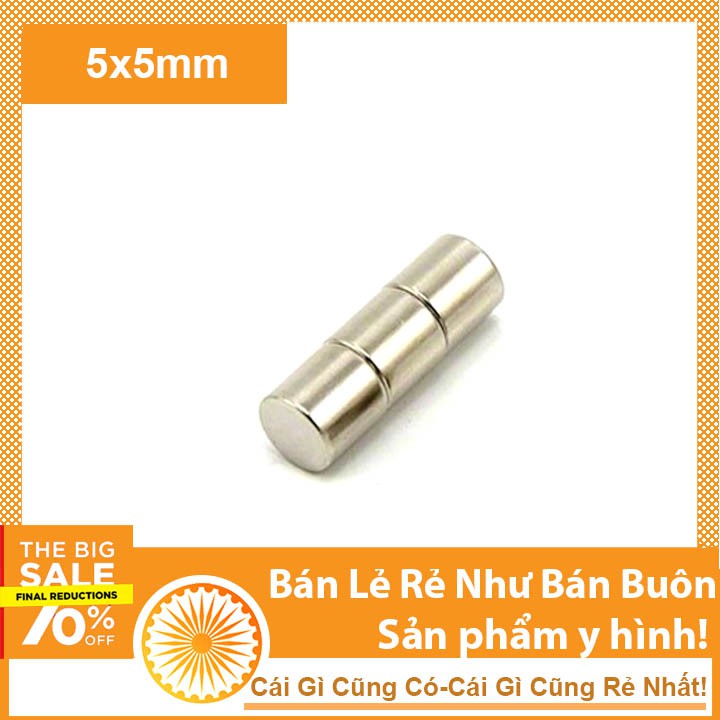 Nam châm đất hiếm viên trắng 5x5mm ( 10 viên )