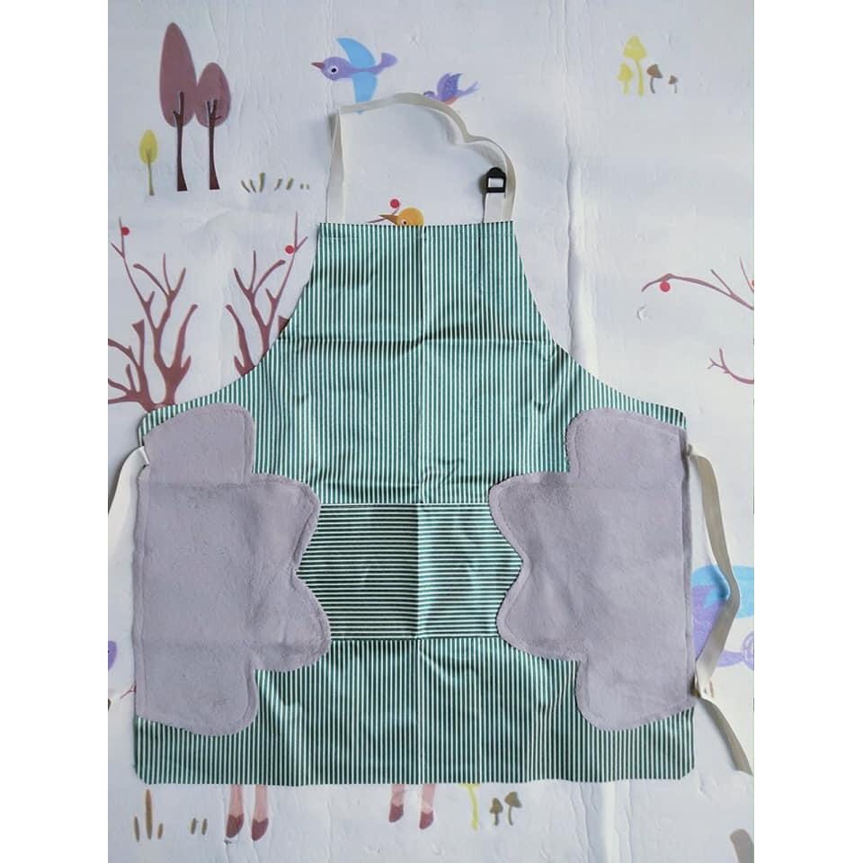 Tạp dề kẻ hoa có khăn lau tay bên hông, tạp dề chống thấm nước đủ màu | BigBuy360 - bigbuy360.vn