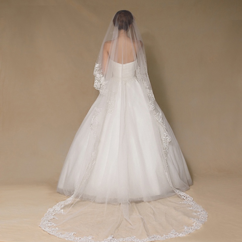 Mạng Che Mặt Cho Cô Dâu 1 Lớp Bằng Vải Tuyn Dài 300cm