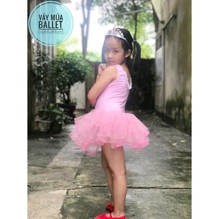 Váy múa ballet viền ren cổ