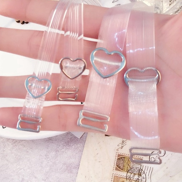 Dây Áo Ngực Trong Suốt Có Khóa Hình Trái Tim 2pair