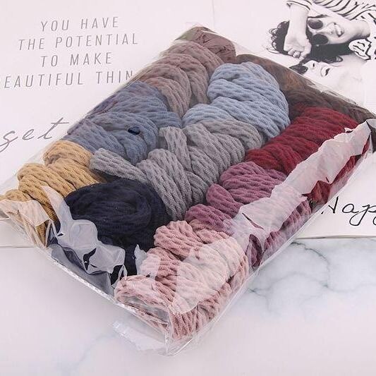 Dây cột tóc cao su co giãn không đường may kiểu dáng đơn giản phong cách Hàn Quốc