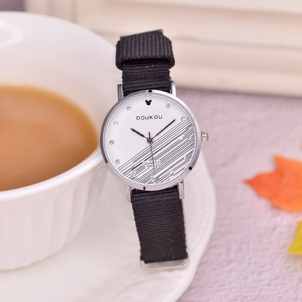 Đồng hồ nữ DOUKOU 71773 mặt tròn dây vải dù phong cách Bán lẻ giá sỉ
