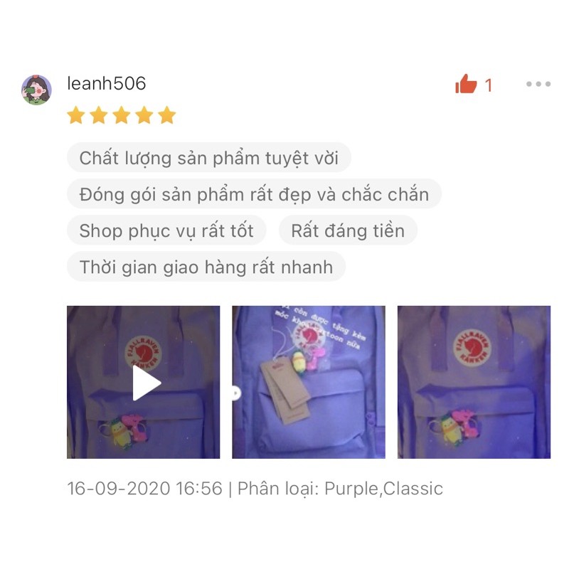 Balo Kanken Classic Tím Pastel