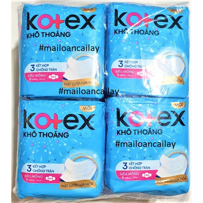 [NHIỀU LOẠI] Băng Vệ Sinh Kotex Thảo Dược Cool Siêu Mỏng Cánh 23cm