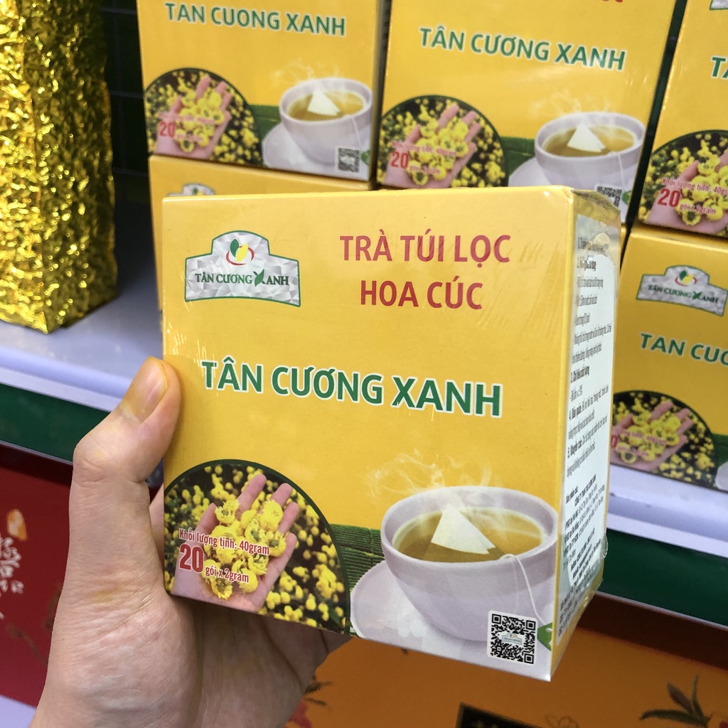 Hộp Trà Hoa Cúc Túi Lọc 20 Gói x 2gr-Chè Thái Nguyên Chính Hãng Tân Cương Xanh Thương Hiệu Cúp Vàng Uy Tín