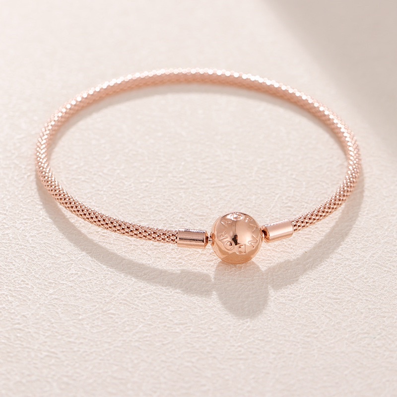 Vòng tay pan.do.ra trơn cơ bản vàng hồng bạc s925 cao cấp