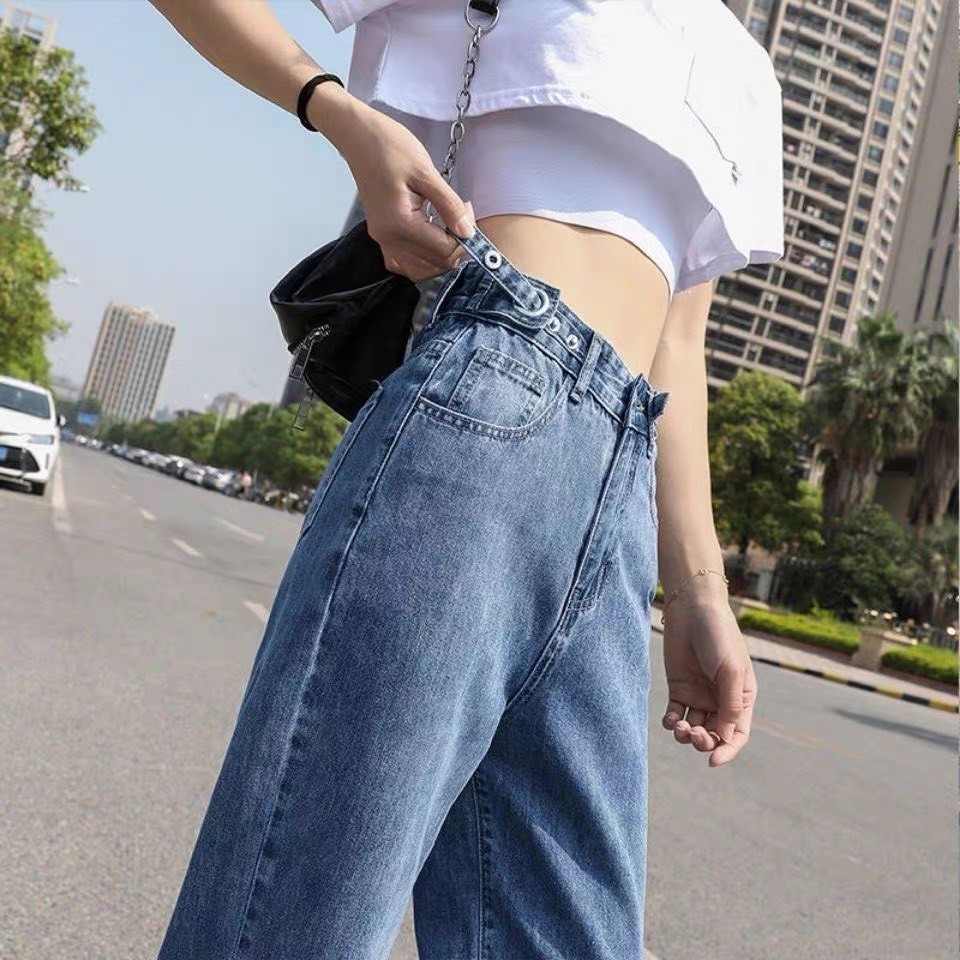 Quần Jean Ống Rộng Đai Thắt Eo Cá Tính Form Ulzzang Unisex phong cách Hàn Quốc mặc lên cực tôn dáng RÔ STORE QD20 | BigBuy360 - bigbuy360.vn