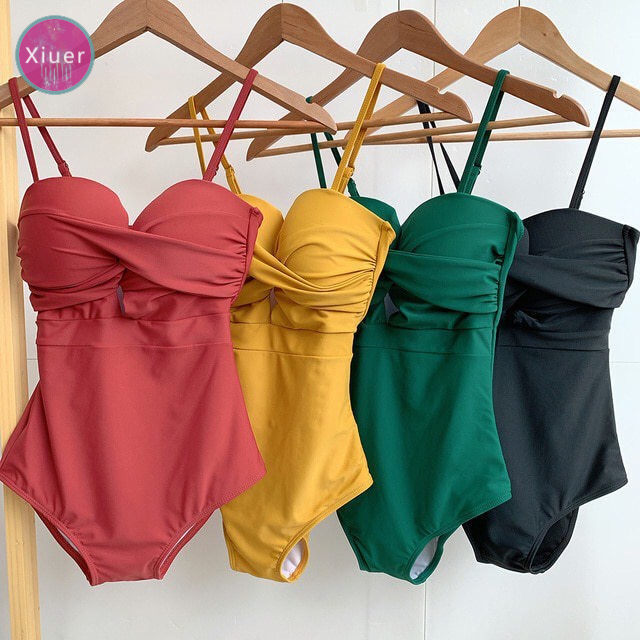 Xiuer gợi cảm bó sát áo tắm một mảnh cao eo, đồ bơi màu sắc ngoài vai màu sắc # x24 | BigBuy360 - bigbuy360.vn