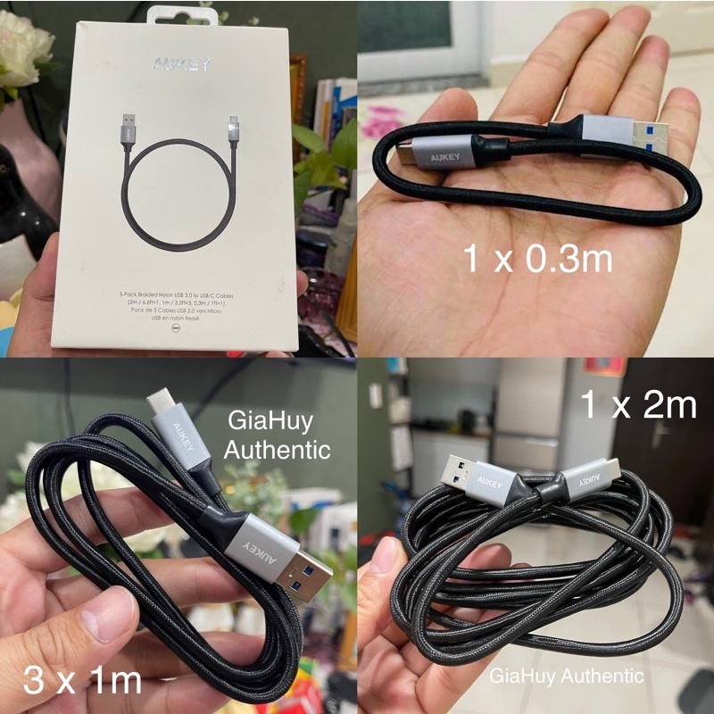 Cáp sạc nhanh AUKEY CB-CMD2 USB-A to USB-C QC 3.0 18W chuẩn USB 3.0 5Gbps
