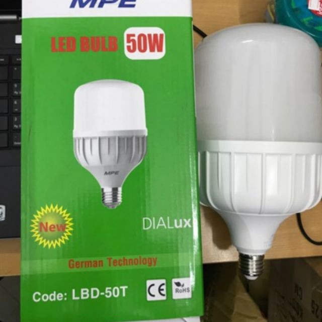 ⚡HÀNG CHÍNH HÃNG SIÊU SÁNG⚡ BÓNG ĐÈN LED BÚP TRỤ 50W MPE -BẢO HÀNH 2 NĂM