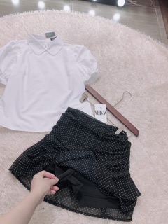 Chân váy bi xếp li tầng