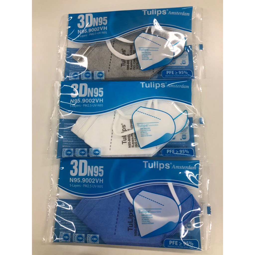 (Chính Hãng) Khẩu Trang Tulips 3D N95 Lọc Bụi PM2.5 siêu Mịn - 9002VH | BigBuy360 - bigbuy360.vn