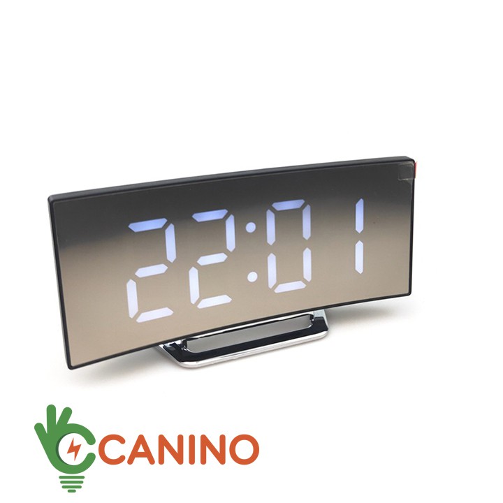 Đồng Hồ LED FREESHIP Đồng Hồ LED LCD Miror Clock Mặt Gương Cong DT6507