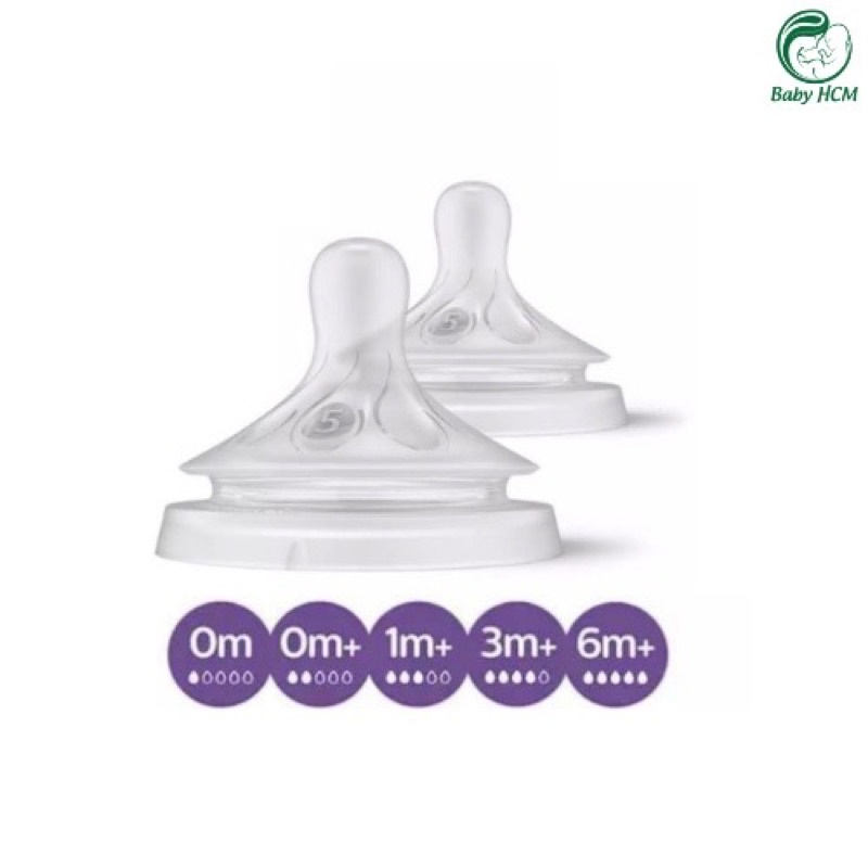 Núm ti bình sữa Philips AVENT mẫu mới đủ size