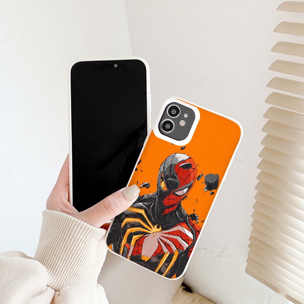 Ốp lưng iPhone 6 Plus 6S Plus mẫu Người nhện ốp IPhone 13 Pro Max 12 11 PRO MAX 7plus 8plus X XR XSMAX vuông cạnh